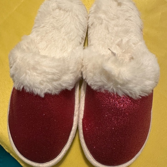 Avon Hot Pink Glitter Slippers Size Large - Picture 2 of 8